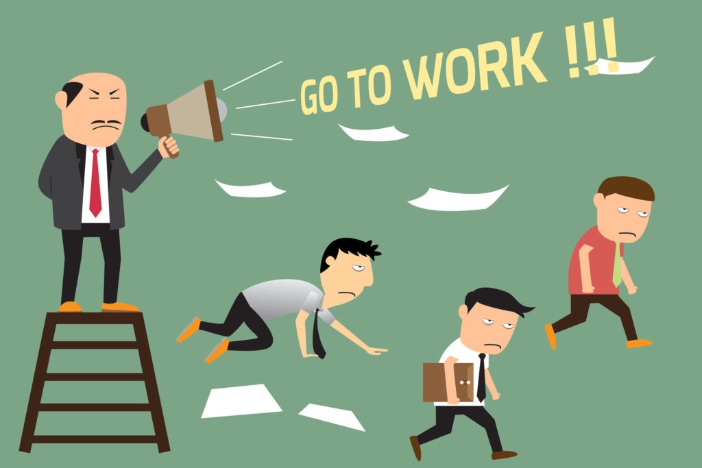 Boss "slave-driving" employees to work without proper empowering motivations.